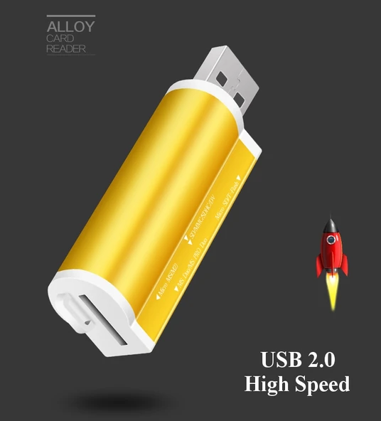 2li Çoklu USB 20 Kart Okuyucu Mor Renk Micro SD SDHC TF M2 MMC MS PRO DUO - 4