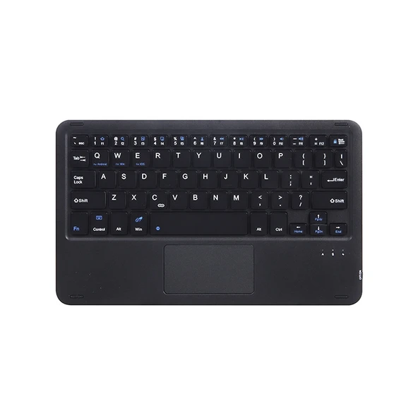 HB119B 10 inç Evrensel Tablet Kablosuz Bluetooth Klavye Dokunmatik Panel Siyah
