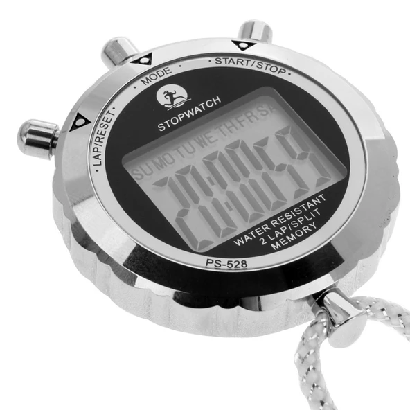 PS528 Metal Dijital Kronometre LCD Ekranlı Spor Sayaç Zamanlayıcı Kayışlı - 4