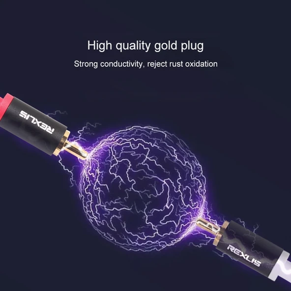 REXLIS 3635 3.5mm Erkekten Çift RCA Altın Kaplama Siyah Pamuk Örgülü Ses Kablosu 1.8 Metre - 10