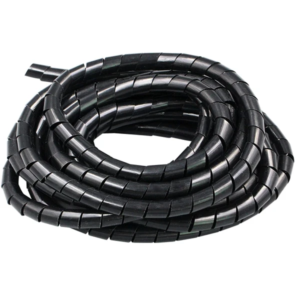 9 Metre Siyah PE Spiral Boru Kablo Düzenleyici 10mm Çap - 2