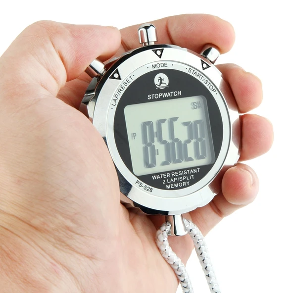 PS528 Metal Dijital Kronometre LCD Ekranlı Spor Sayaç Zamanlayıcı Kayışlı - 2