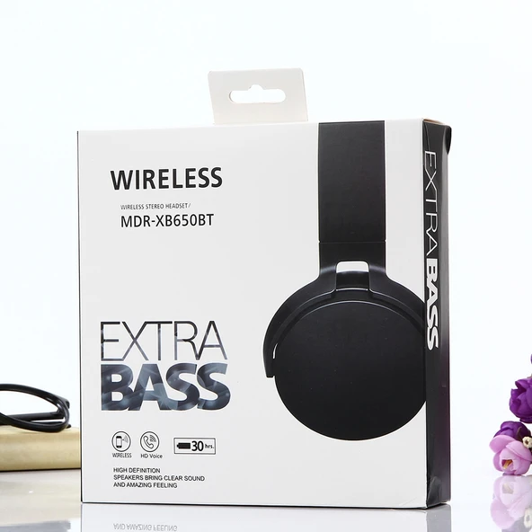 MDR XB650BT Katlanabilir Stereo Kablosuz Bluetooth Kulaklık Siyah - 7