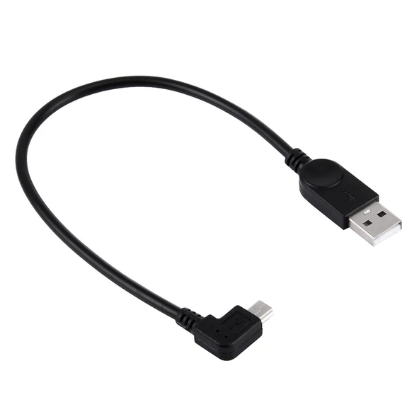 Sol Açılı Mini USB - USB Veri ve Şarj Kablosu 28cm