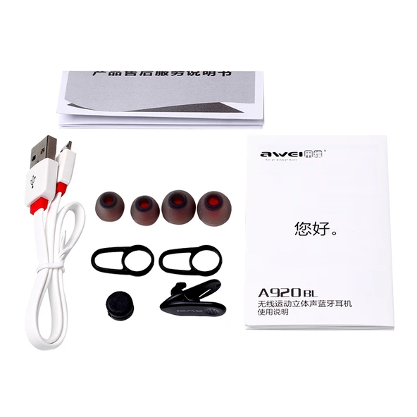 Awei A920BL Kablosuz Bluetooth Spor Stereo Kulaklık Siyah - 7