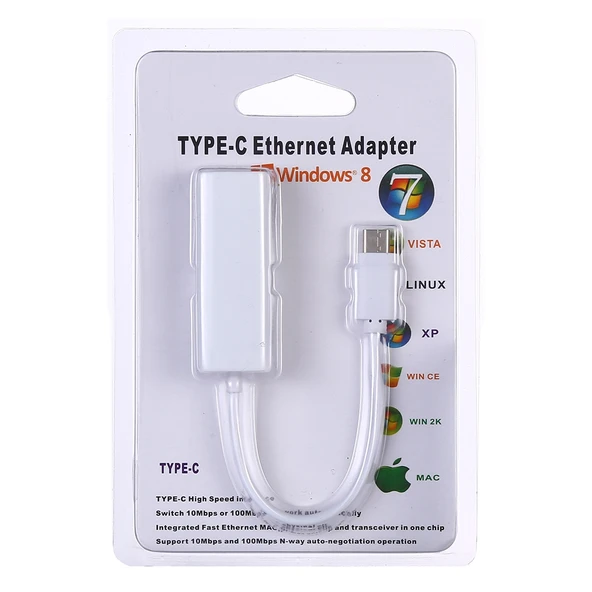 USB Type-C 100Mbps Ethernet Adaptörü - 6