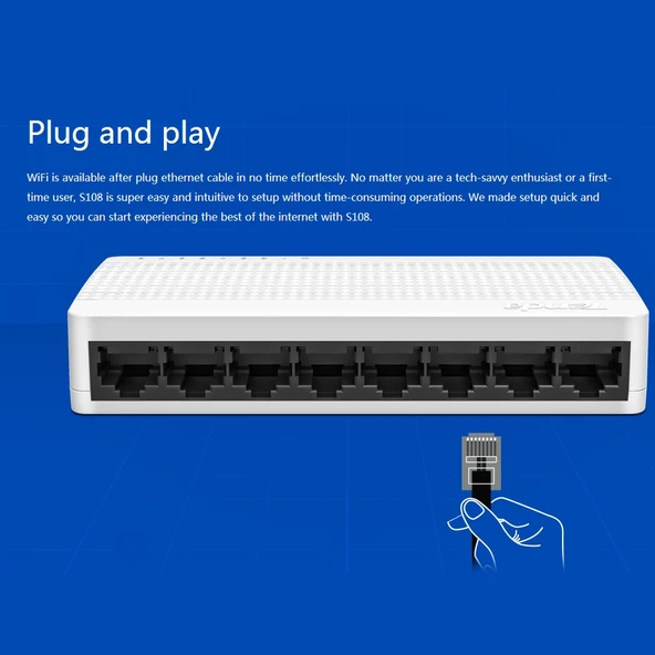 Tenda SG108 8 Port Beyaz 10 100Mbps Hızlı Ethernet Ağ Anahtarı - 5