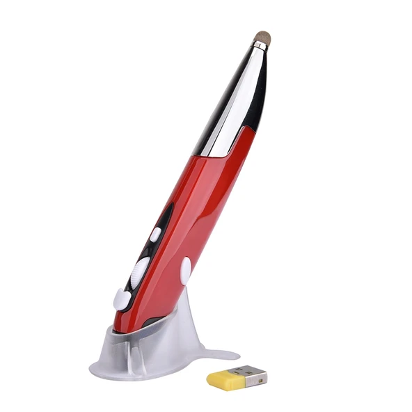 PR 06 Kırmızı 4 Tuşlu Akıllı Kablosuz Optik Mouse Stylus Kalem Fonksiyonlu