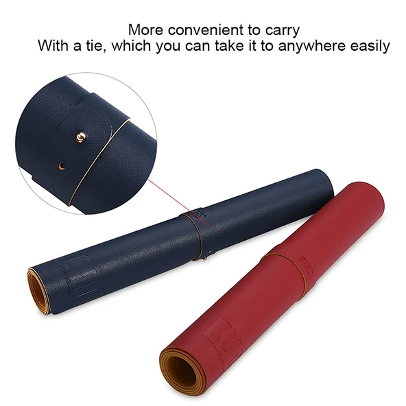 BUBM Çok Fonksiyonlu Süper Büyük Kaymaz PU Deri Tek Taraflı Mouse Pad Ofis Masa Matı Siyah 60x30cm - 4