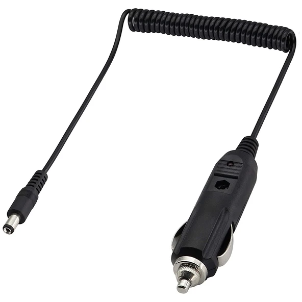 2A 5.5 x 2.1mm DC Güç Adaptörü Spiral Kablo Araç Şarj Cihazı 40-140cm - 2