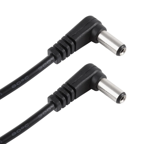 30cm 5A 5.5x2.1mm Erkekten Erkeğe Dirsekli DC Güç Kablosu 12-24V