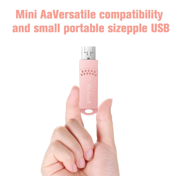 Richwell 3 in 1 128GB Metal Flash Bellek Type-C Micro USB USB 30 OTG Fonksiyonlu Gri - 7