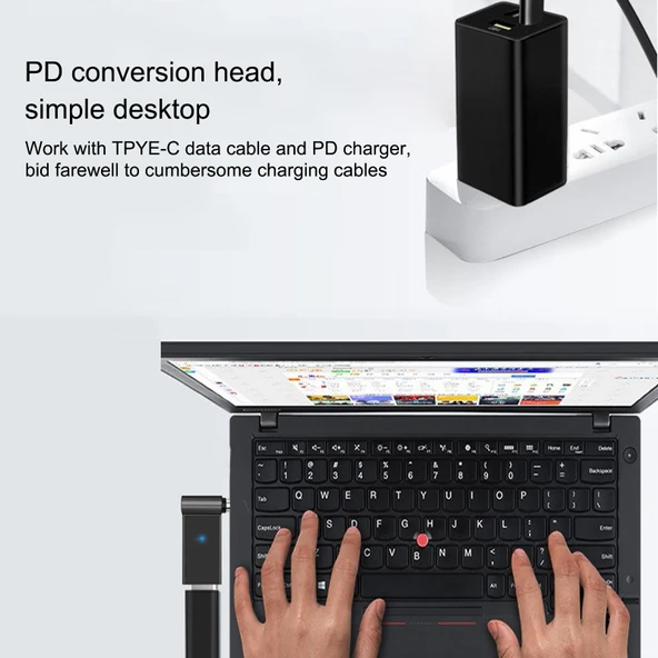 100W USB-C Dişi to DC 4.0x1.7mm Erkek Sarı Bilgisayar Şarj Adaptörü Lenovo için - 5