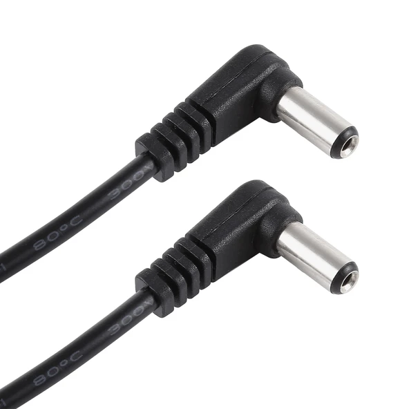 30cm 5A 5.5x2.1mm Erkekten Erkeğe Dirsekli DC Güç Kablosu 12-24V - 3