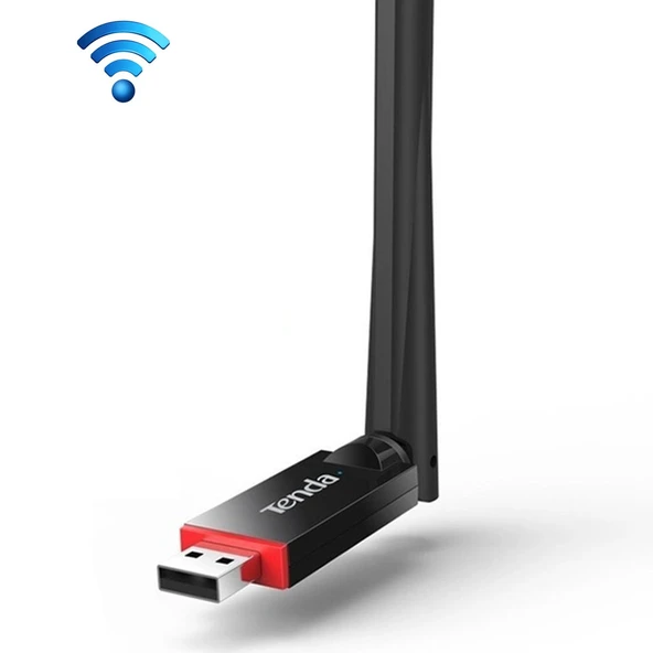 Tenda U6 Taşınabilir 300Mbps Kablosuz USB WiFi Adaptör 6dBi Harici Antenli Siyah