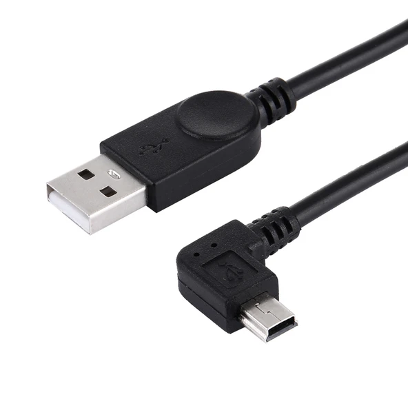 Sol Açılı Mini USB - USB Veri ve Şarj Kablosu 28cm - 4