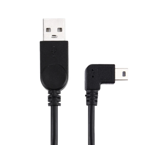 Sol Açılı Mini USB - USB Veri ve Şarj Kablosu 28cm - 3