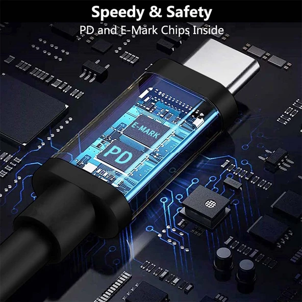 PD65W USB-C Dirsekli 5.5x2.5mm Dizüstü Güç Şarj Kablosu 1.5m Siyah - 7