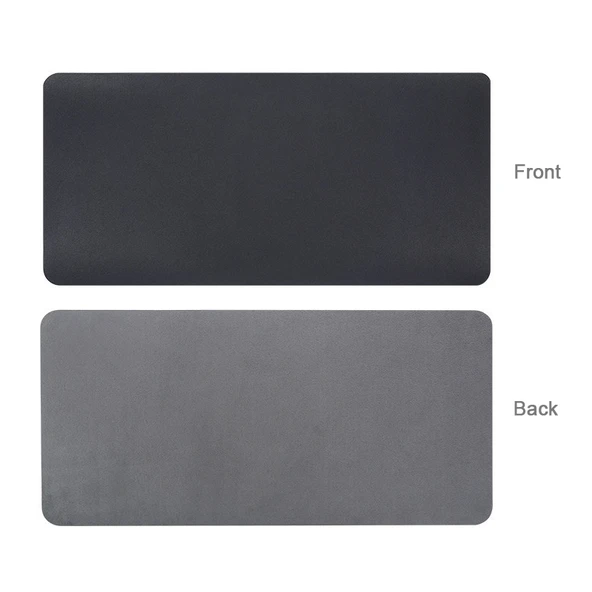 BUBM Çok Fonksiyonlu Süper Büyük Kaymaz PU Deri Tek Taraflı Mouse Pad Ofis Masa Matı Siyah 60x30cm - 2