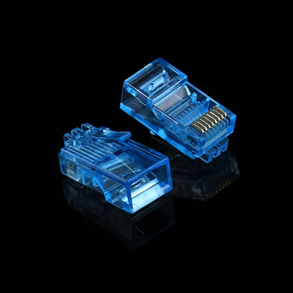 100 Adet Mavi RJ45 Modüler Konnektör - Anpwoo Amp01 - 2