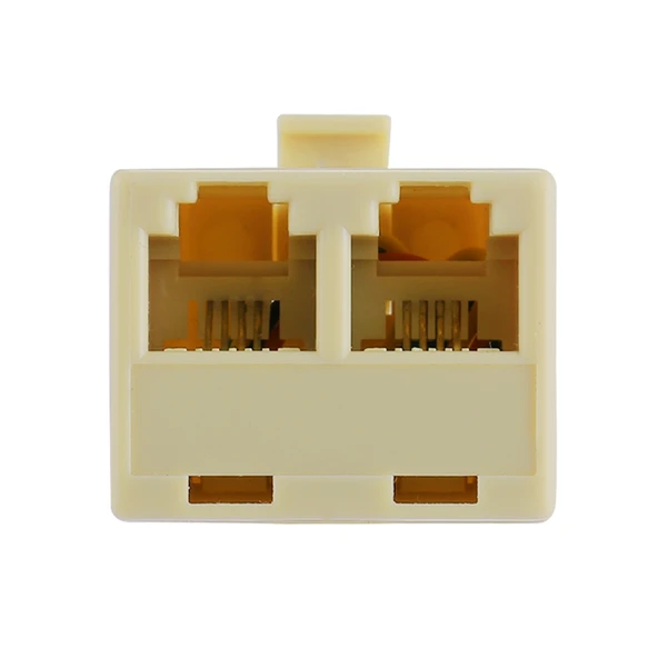 RJ11 Çift Portlu Masaüstü Telefon Uzatma Kablosu Adaptörü 2 RJ11 Dişi - RJ11 Erkek - 4