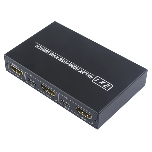 AM KVM201CL 2x1 4K HDMI USB KVM Anahtarı Metal Kasa - 3