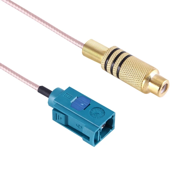 15cm Uzunluğunda RCA Dişi - FAKRA Z Tipi Dişi RG316 Yaylı Kablo - 3