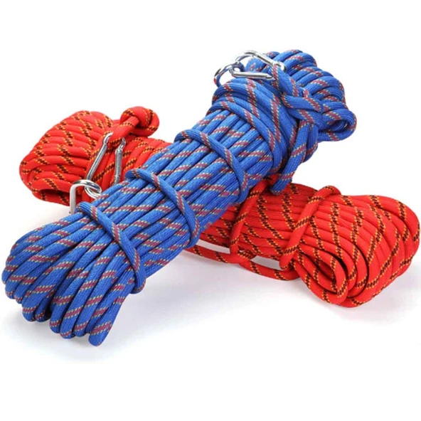 Tırmanış Yardımcı Halatı Statik Halat Güvenlik Kurtarma Halatı 15m 10mm Mavi - 6