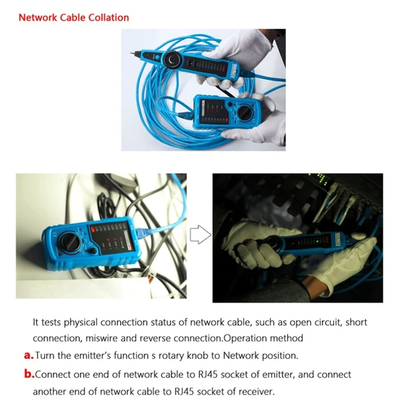 BSIDE FWT11 RJ11 RJ45 Telefon Kablosu İzleyici Ethernet LAN Ağ Kablosu Test Cihazı - 7