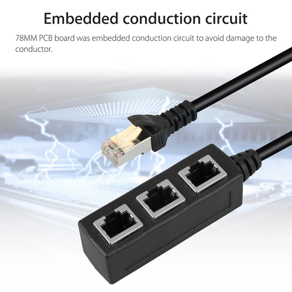 3 Portlu RJ45 LAN Ethernet Ağ Splitter Uzatıcı - 6