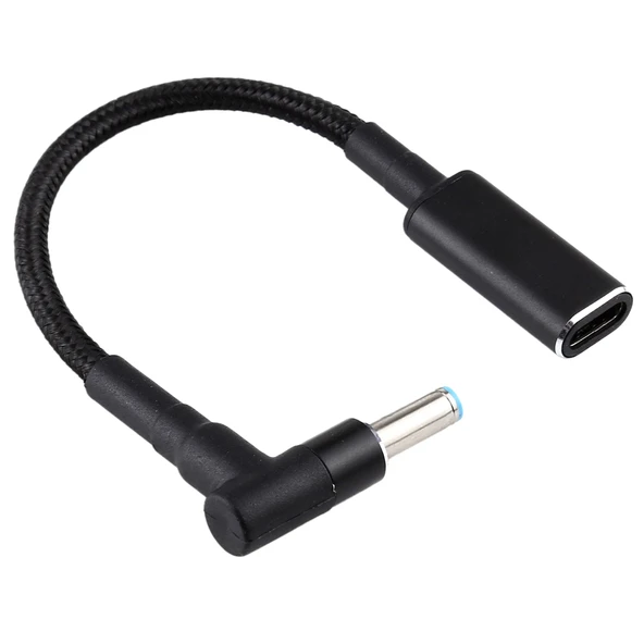HP Dizüstü Bilgisayarlar için 4.5x0.6mm USB-C Tipi Güç Adaptör Kablosu 100W 18.5-20V Naylon Örgü - 3