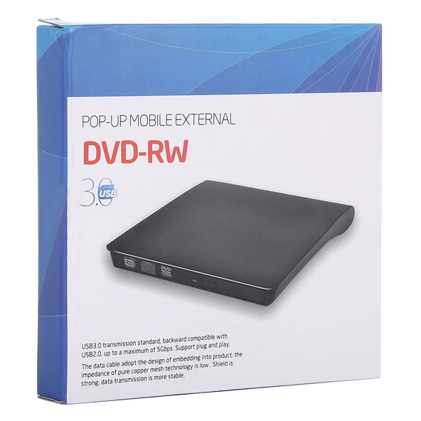 Fırçalanmış Doku USB 30 Pop Up Taşınabilir Harici DVD Yazıcı - 6
