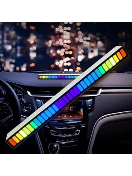 Sese Duyarlı RGB LED Işık Şerit Müzik Ritmine Göre Renk Değiştiren Ambiyans Aydınlatma Otomatik Efektli Dekoratif Işık Sistemi - 7