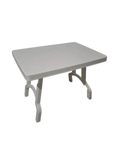 Portatif Büyük Boy Plastik Katlanabilir Piknik Sehpası Kamp Masası Beyaz 78 x 55 x 57 cm - 2
