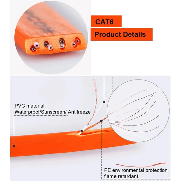 1 Metre CAT7 10 Gigabit Ethernet Ultra İnce Yama Kablosu Siyah Korumalı RJ45 Konnektörlü - 5