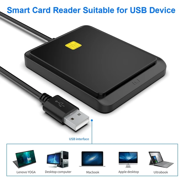 Rocketek CR317 USB 2.0 Siyah Akıllı Kart ve SIM Kart Okuyucu 2 in 1 - 5