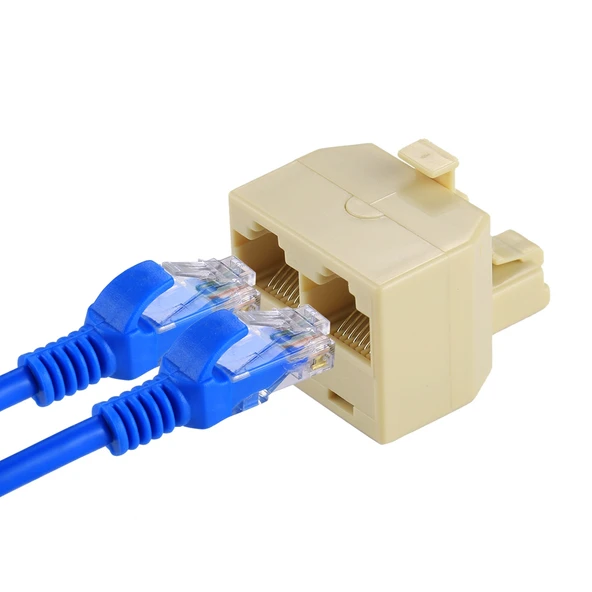 RJ45 Cift Portlu LAN Ethernet Baglanti Adaptoru 2 RJ45 Disi 1 RJ45 Erkek