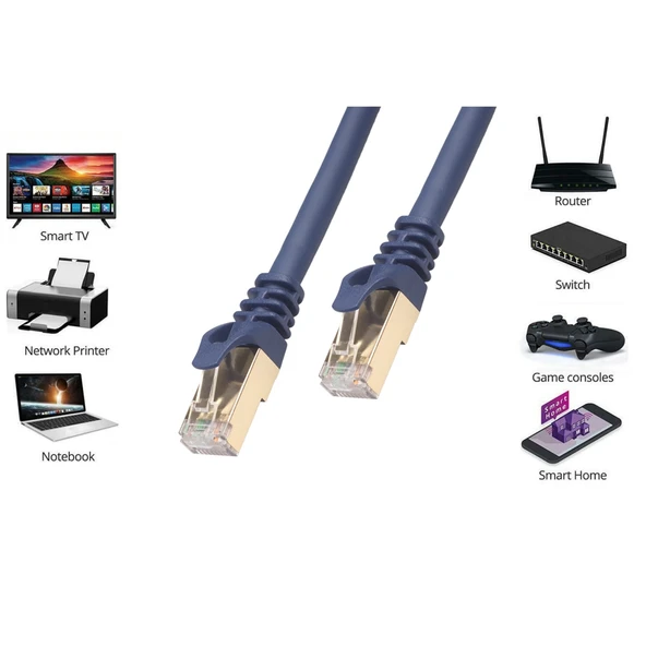 20 Metre CAT8 Bilgisayar Switch Router Ethernet Ağ LAN Kablosu RJ45 - 5