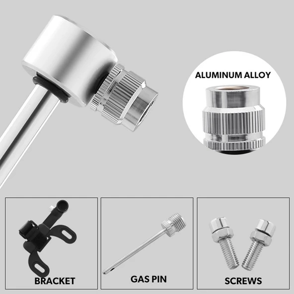 Kırmızı Mini Taşınabilir Alüminyum Bisiklet Pompası Seti Plastik Yapışkanlı Lastik Yaması ve Lastik Kaldırıcı - 9
