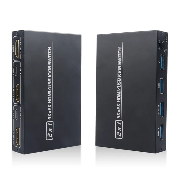 AM KVM201CL 2x1 4K HDMI USB KVM Anahtarı Metal Kasa - 2