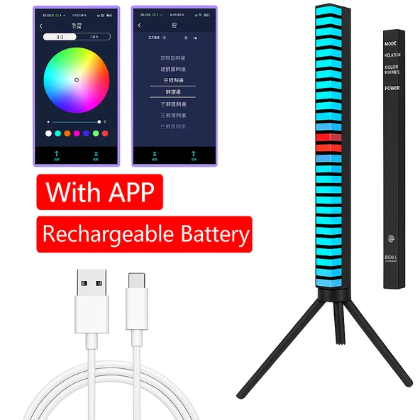 Sese Duyarlı RGB LED Işık Şerit Müzik Ritmine Göre Renk Değiştiren Ambiyans Aydınlatma Otomatik Efektli Dekoratif Işık Sistemi - 2