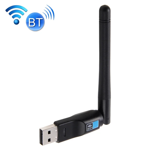 2si1 Arada Bluetooth 40 ve 150Mbps 24GHz USB WiFi Kablosuz Adaptör Harici 2dBi Anten