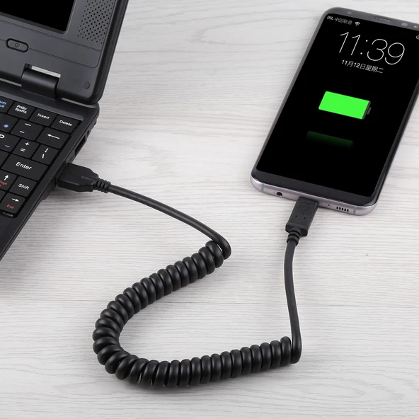1.5 Metre USB 3.0 Erkekten Type-C Erkek Yaylı Uzatma Kablosu Yüksek Hızlı - 5