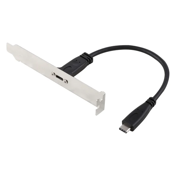 20cm USB-C Tipi Panel Braket Dişi-Erkek Uzatma Kablosu