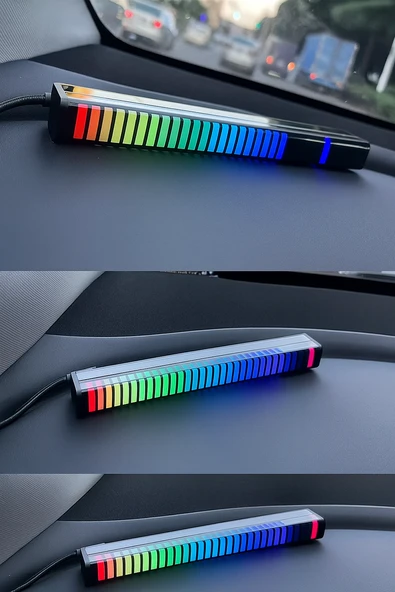 Sese Duyarlı RGB LED Işık Şerit Müzik Ritmine Göre Renk Değiştiren Ambiyans Aydınlatma Otomatik Efektli Dekoratif Işık Sistemi - 5