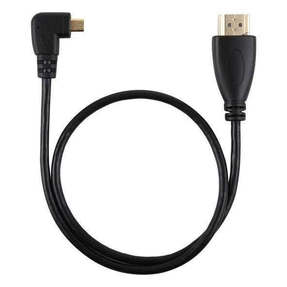50cm 4K HDMI Erkekten Mikro HDMI Sağ Açılı Altın Kaplama Adaptör Kablosu - 3