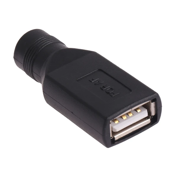 USB Dişi - 5.5 x 2.1mm Dişi Fiş Adaptör Konnektörü