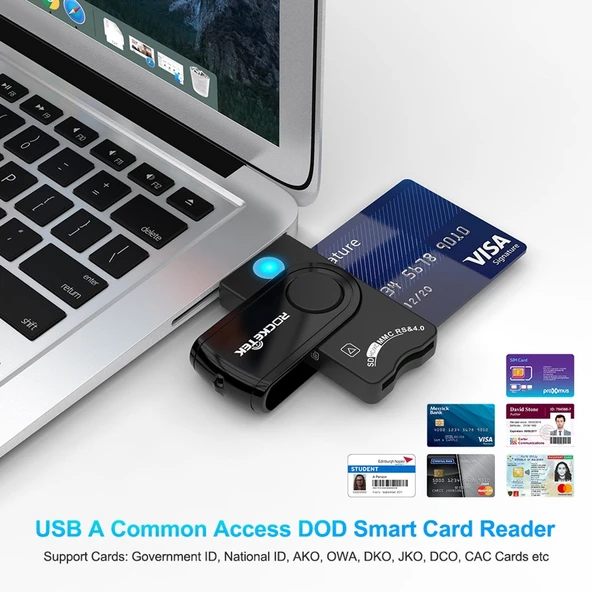 ROCKETEK CR310 USB 2.0 Çok Fonksiyonlu Kart Okuyucu TF SD SIM Akıllı Kart - 8