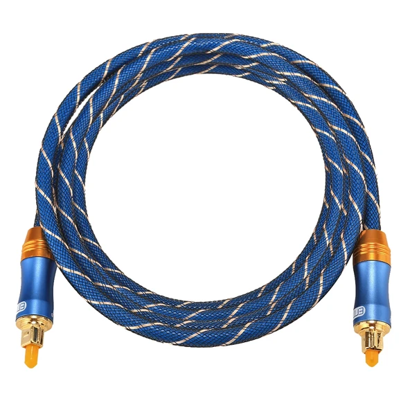 EMK LSYJ A 1.5 Metre Altın Kaplama Metal Başlıklı Toslink Erkek Dijital Optik Ses Kablosu - 3