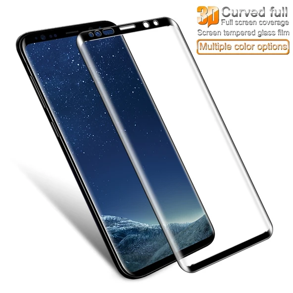 IMAK 9H 3D Kavisli Tam Ekran Temperli Cam Filmi Galaxy S9 Plus Şeffaf - 2